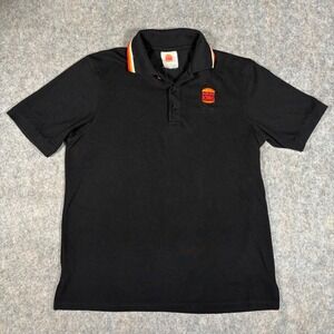 Burger King Polo Shirt Employee Unisex S Black Striped Collar Crew Uniform